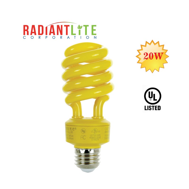 20W CFL COLOR BULB YELLOW