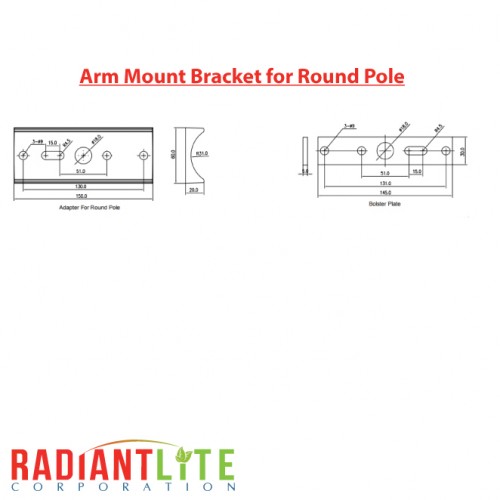 ROUND POLE ARM MOUNT BRACKET