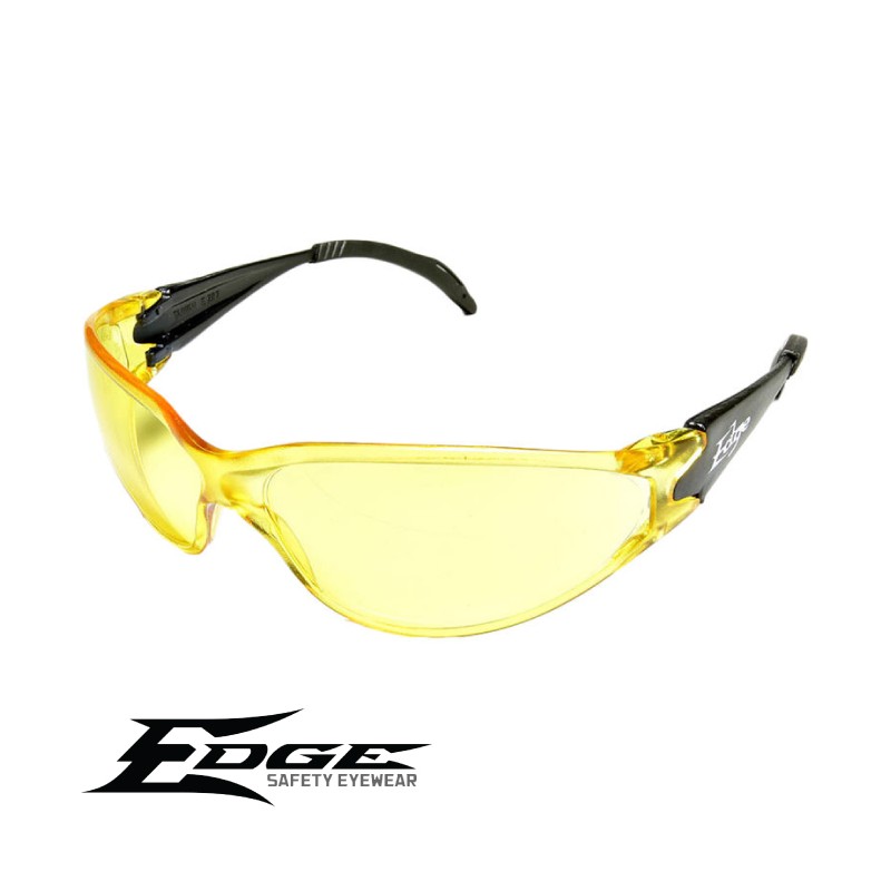 Edge EyeWear AB112 Kirova Safety Sunglasses - Black Frame With Yellow Lens