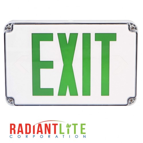 WET LOCATION GREEN LED EXIT SIGN