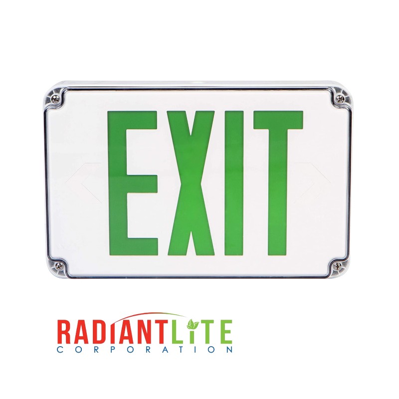 WET LOCATION GREEN LED EXIT SIGN