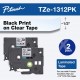 Tape, 1/2" (0.47") , Black on Clear