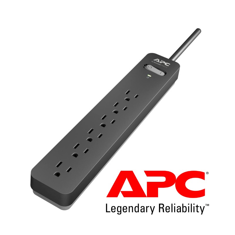 APC Essential SurgeArrest PE63, 6 Outlets, 3 Foot Cord, 120V