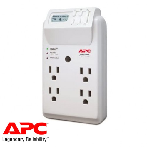 APC Power-Saving Timer Essential SurgeArrest, 4 Outlet Wall Tap, 120V