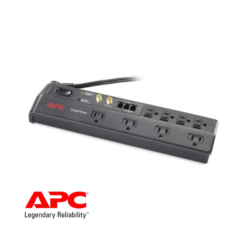 APC Home Office SurgeArrest 8 Outlet with Phone (Splitter) and Coax  Protection, 120V - Modern Electrical Supplies Ltd