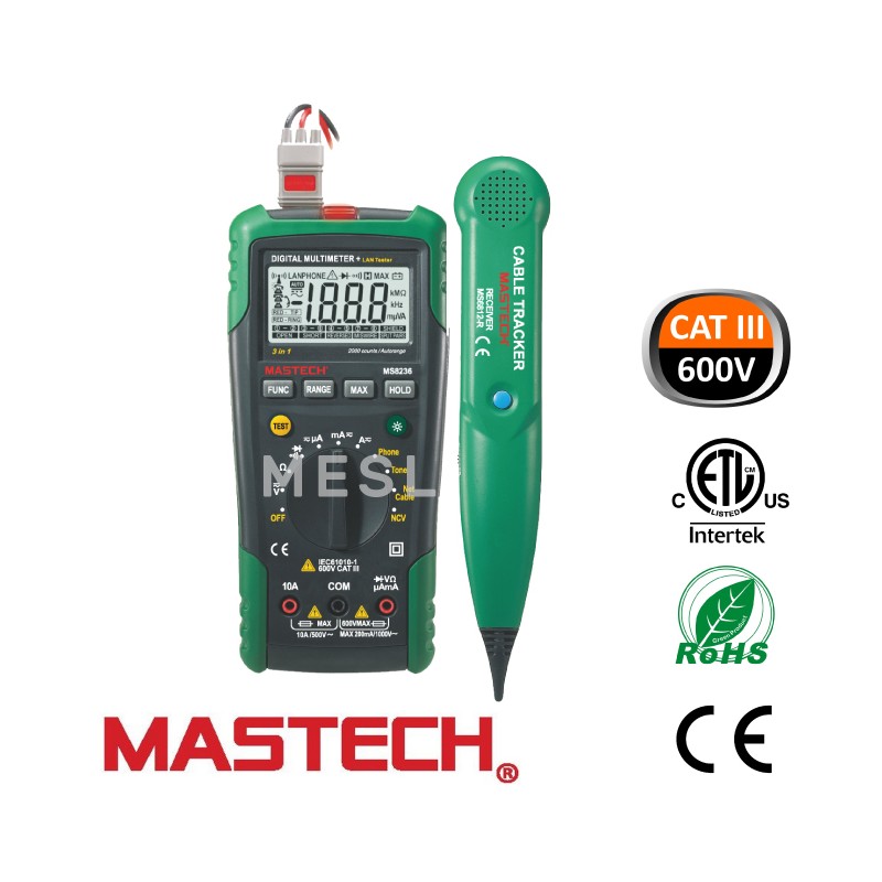 MS8236 - Digital Multimeter With Lan/Phone/Tone Tester